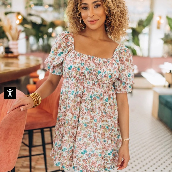 NEW Buddy Love Floral Puff Dress - Picture 6 of 10